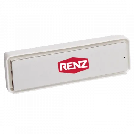 RENZ RSA2 Namensschild aus ALU oder Edelstahl - Frontansicht, mit Montagegehäuse